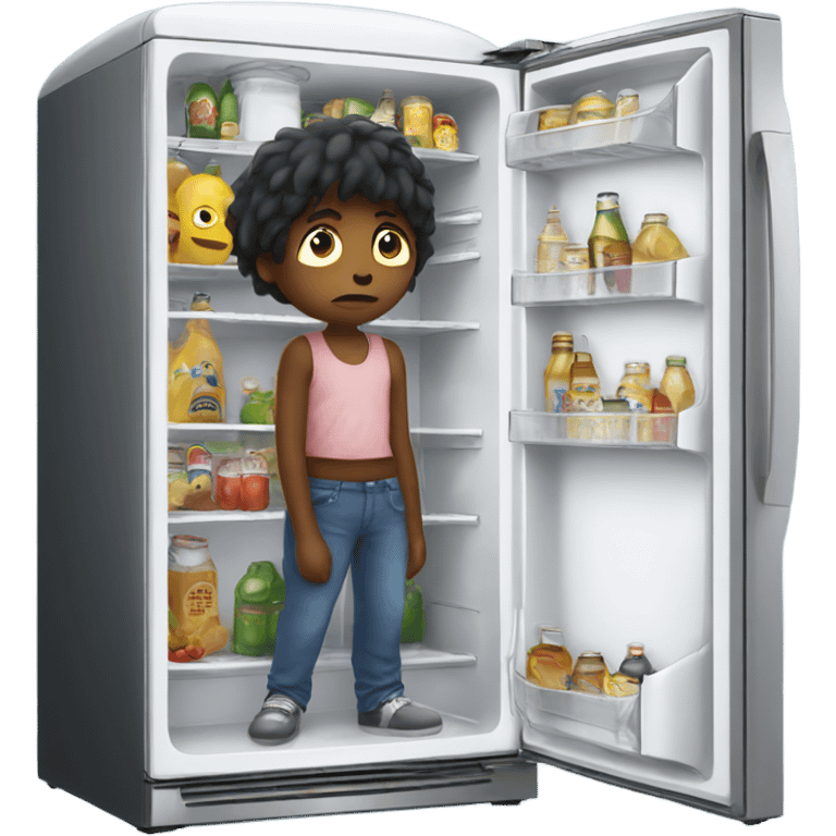 sad Children open a fridge  emoji