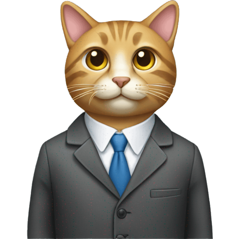 Cat wearing business coat emoji