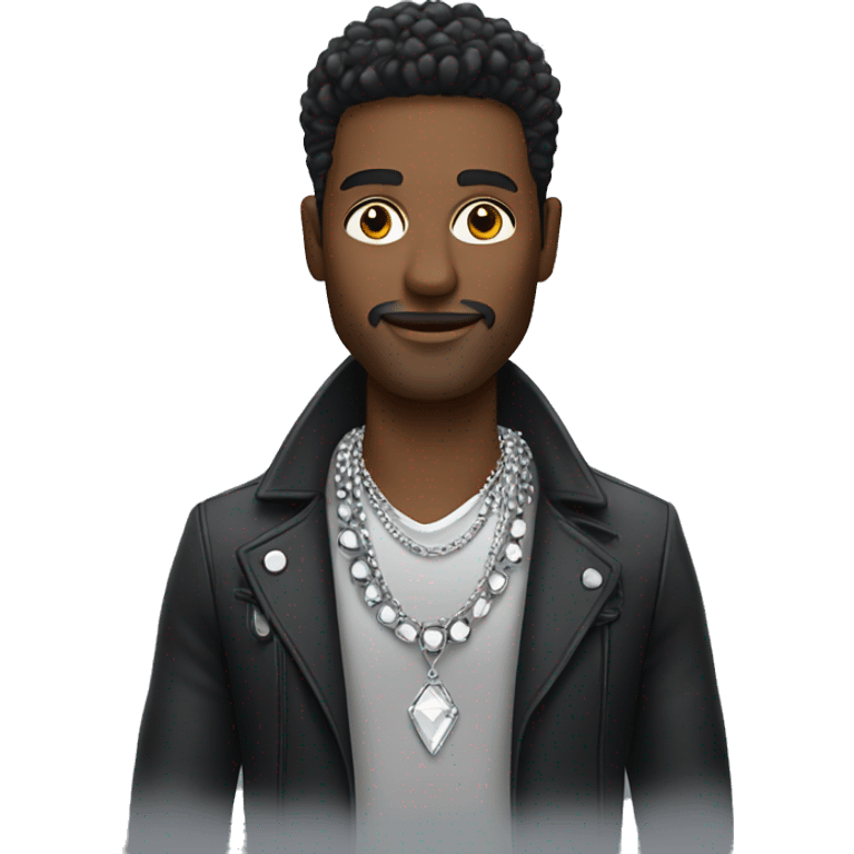 stylish man with silver jewelry emoji