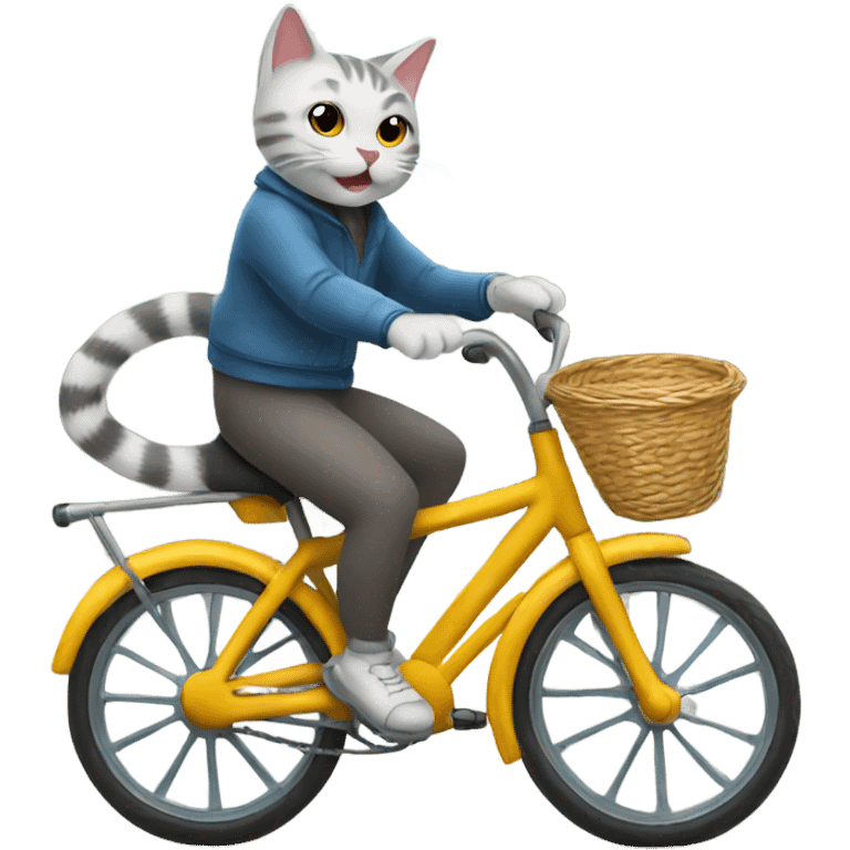 Cat riding a bike emoji