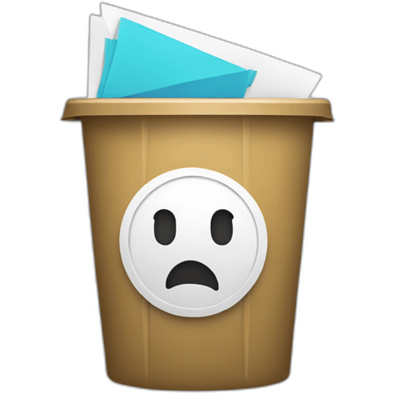 An envelope inside a trash can. Two-tone design emoji