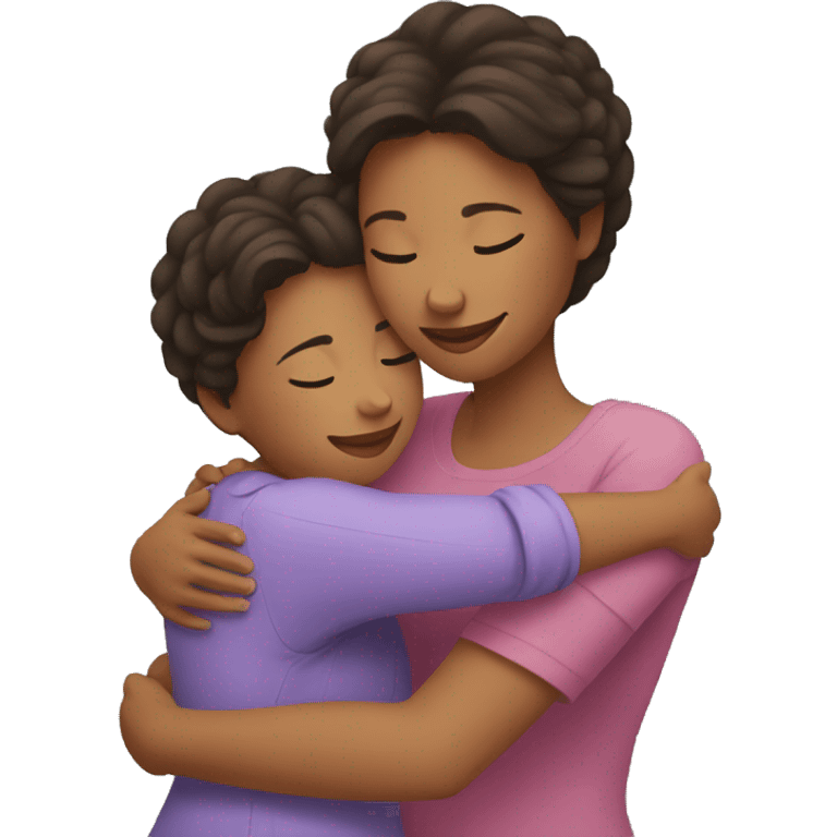 Mom daughter hugging  emoji