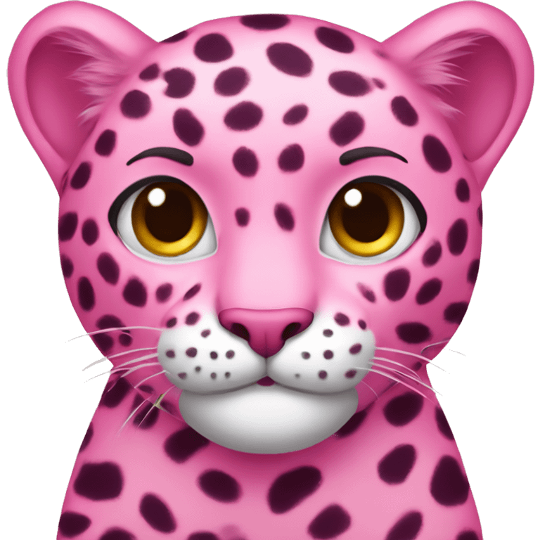 pink leopard with heart eyes   emoji