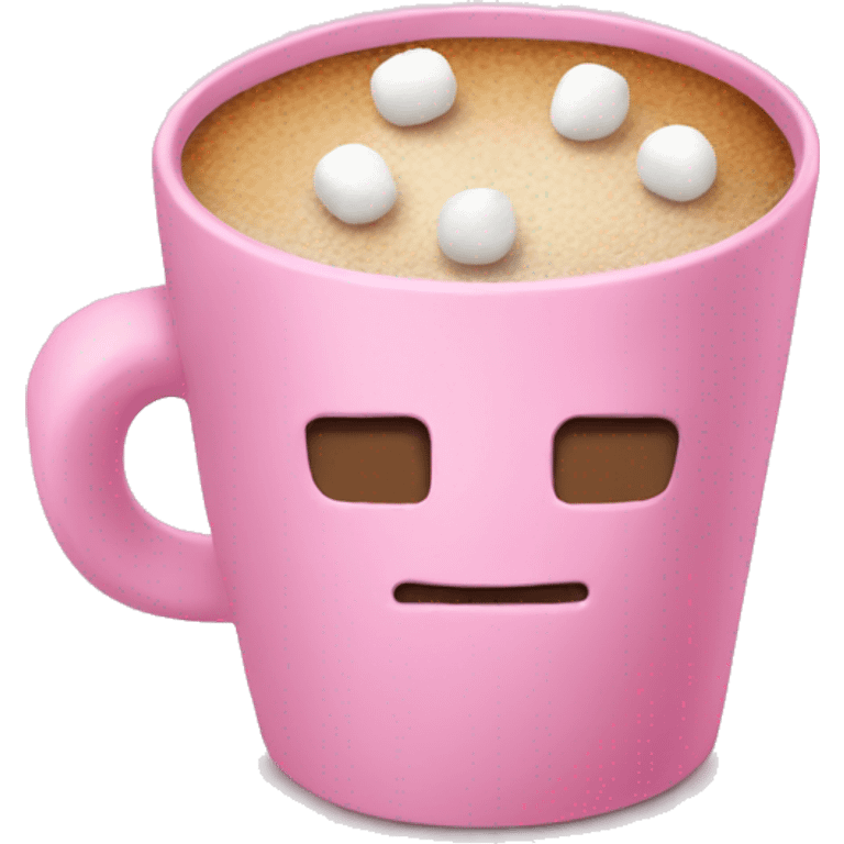 Coffee with small marshmallows in a pink small cup emoji