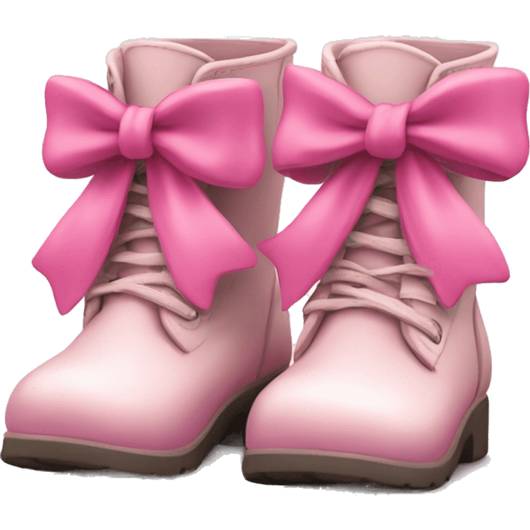 coquette cute boots with pink bow on back emoji