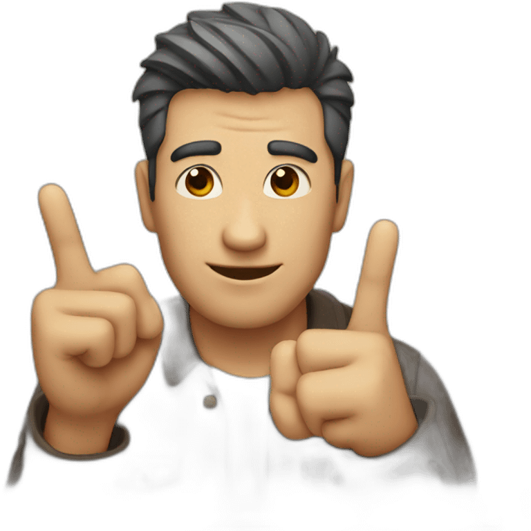 MAN showing three finger  emoji