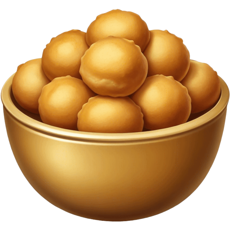 round dough fried balls in a bowl emoji