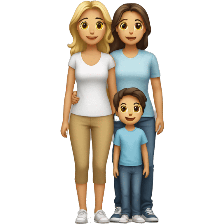 Familia de 6 personas 3 hijas y un hijo emoji