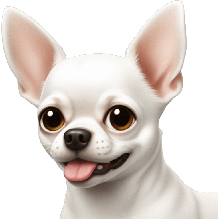 White fat chihuahua dog cute  emoji