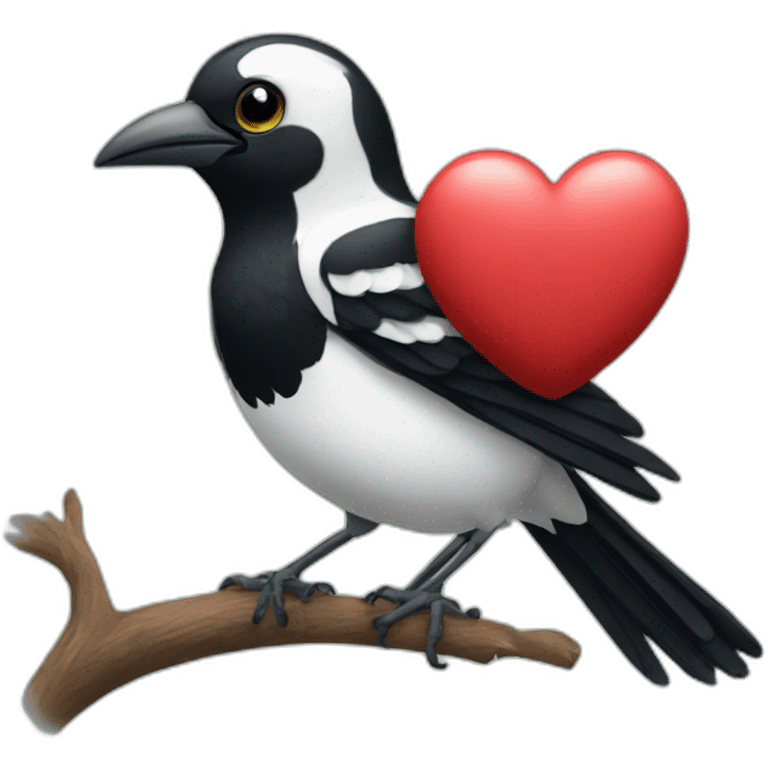 magpie holding heart emoji emoji