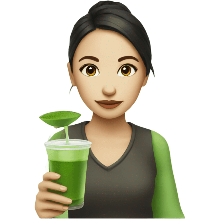 Girl drink matcha emoji