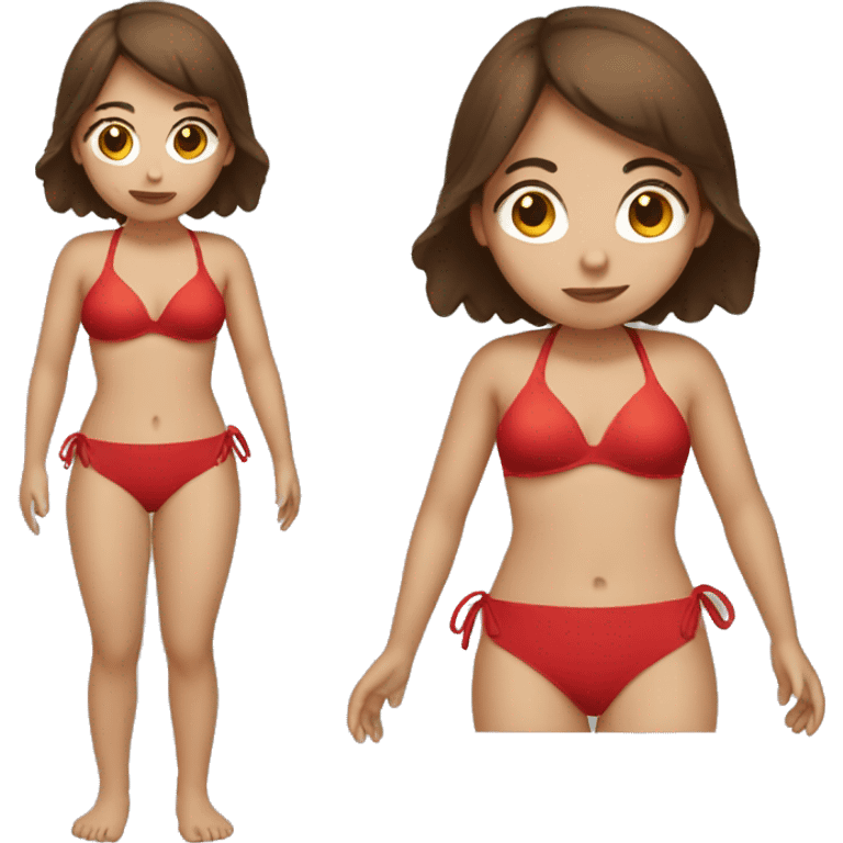 Brown haired girl in red Bikini emoji