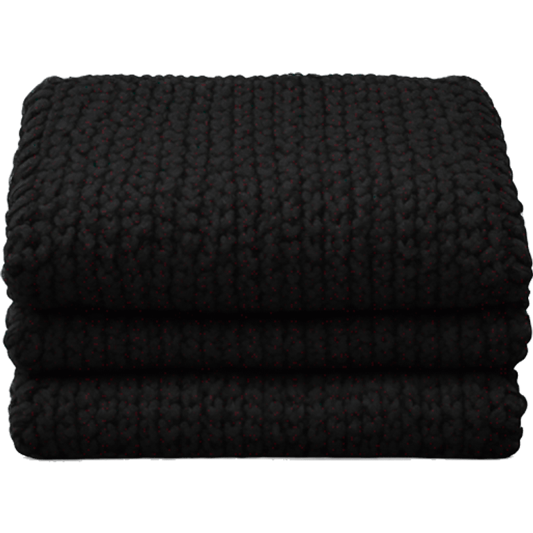 Black knitted blanket in color black emoji