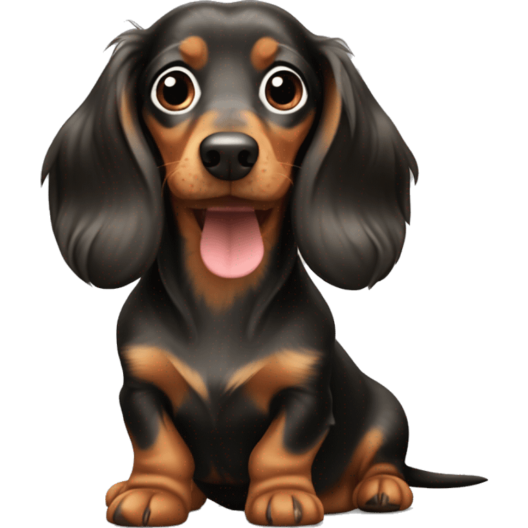 long haired ￼dachshund  emoji