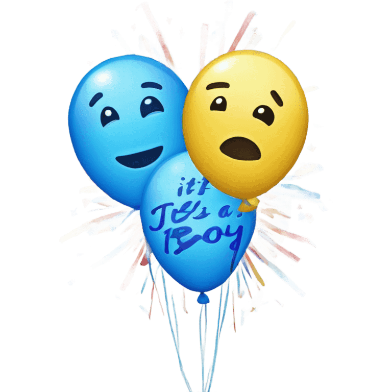 Confeti, ballons , fireworks , it’s a boy  emoji