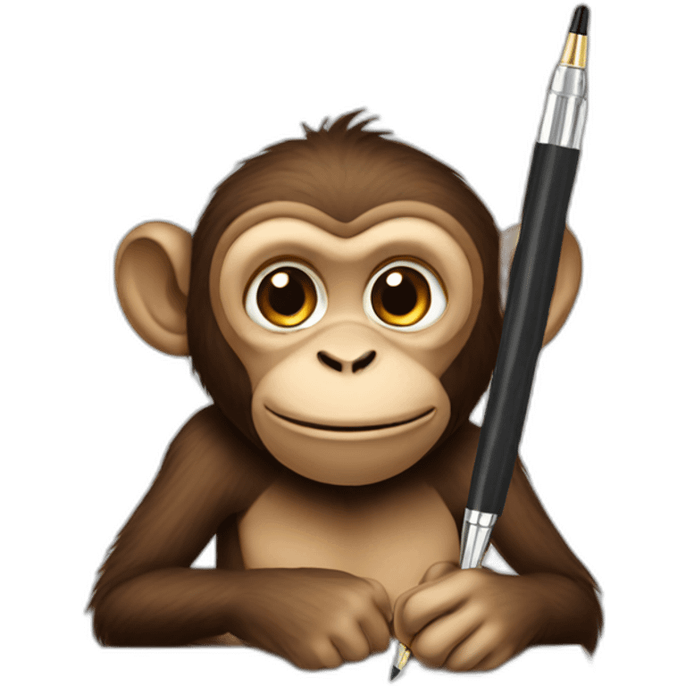 Monkey with pen emoji