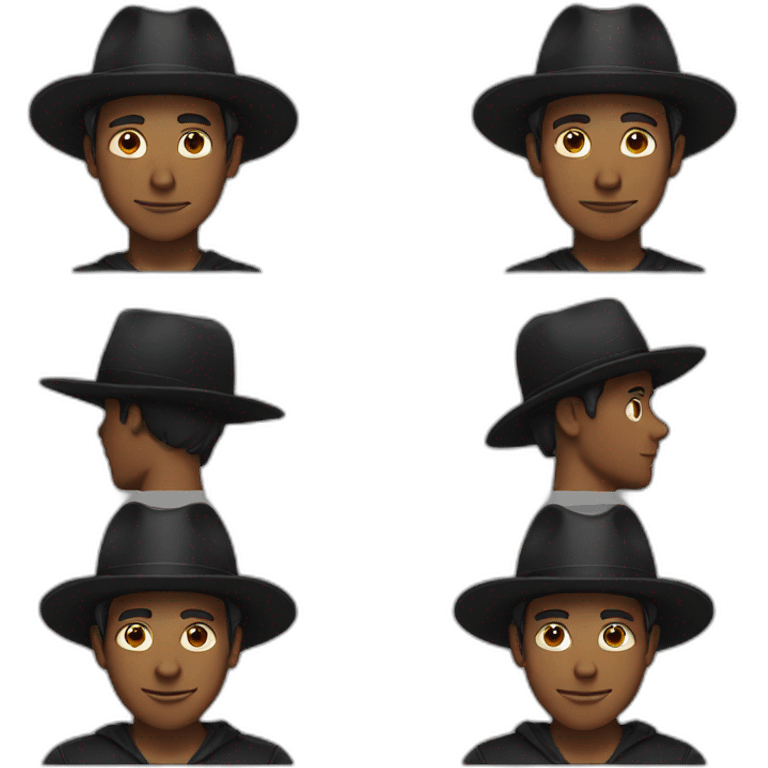 men with black hat emoji