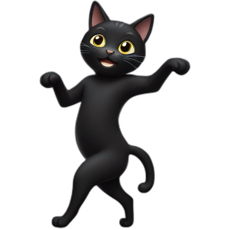 black cat dancing emoji