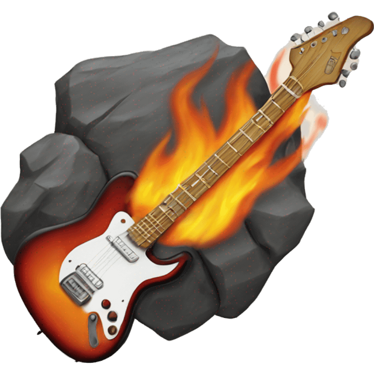 rock and roll flames no guitar emoji