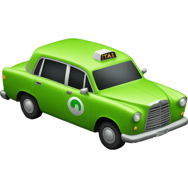 green taxi white roof emoji