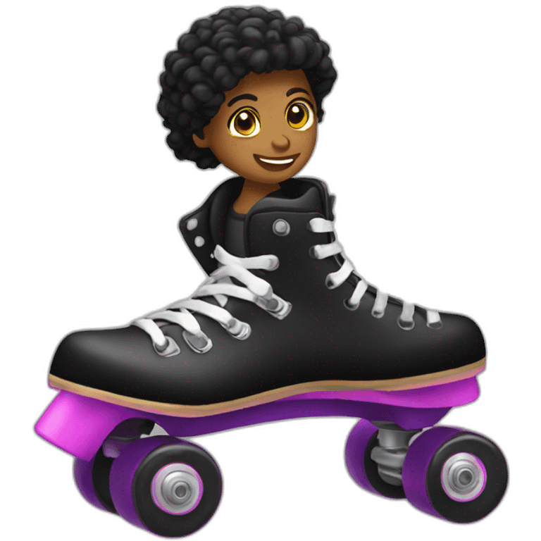 Black-quad-roller-skate emoji