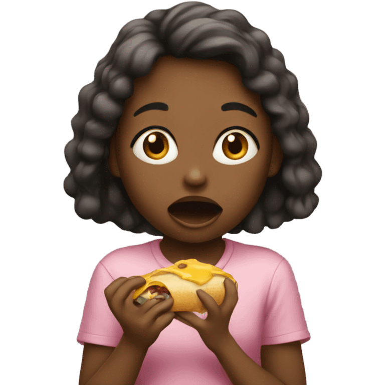 Girl eating  emoji