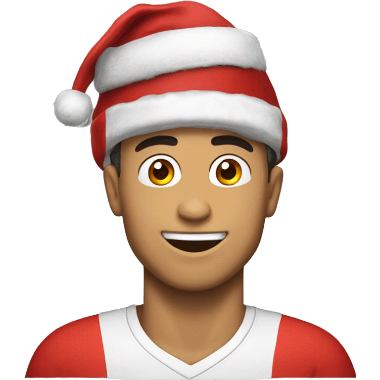 cristiano ronaldo with santa hat emoji