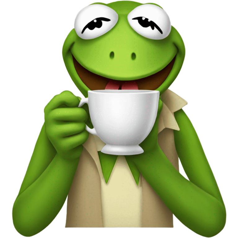 Kermit drinking tea  emoji