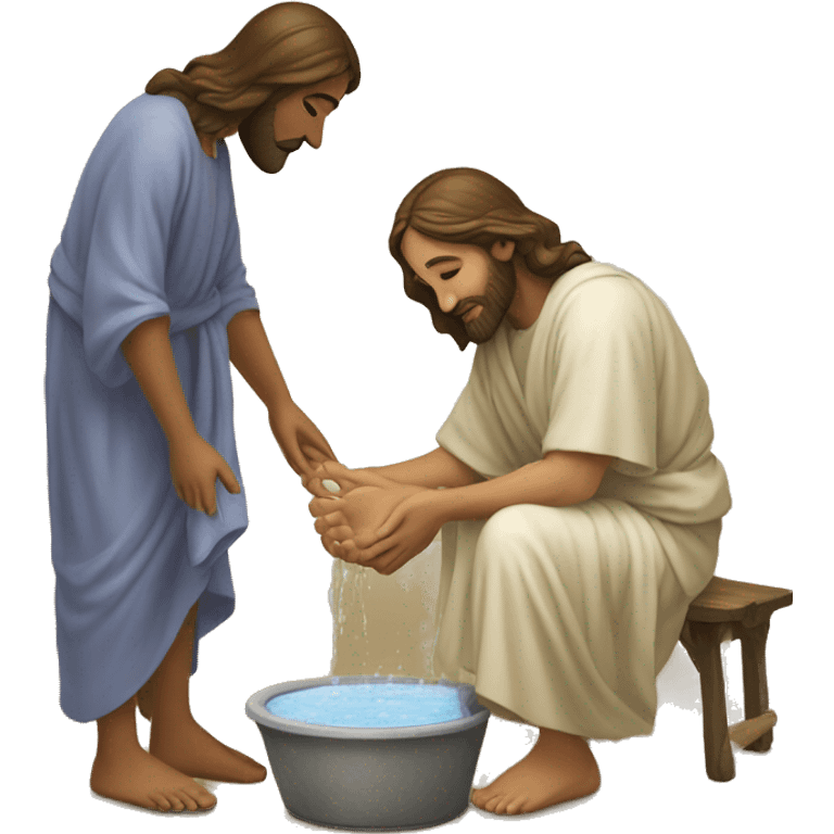 Jesus washing woman’s feet emoji