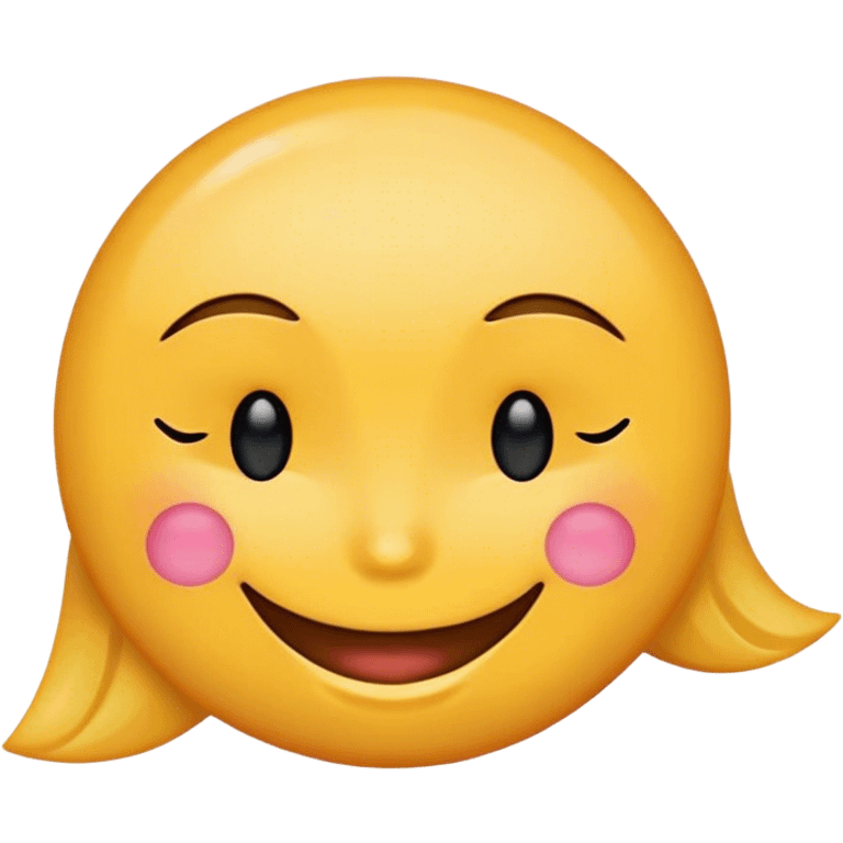 female yellow smiley face emoji, winking emoji