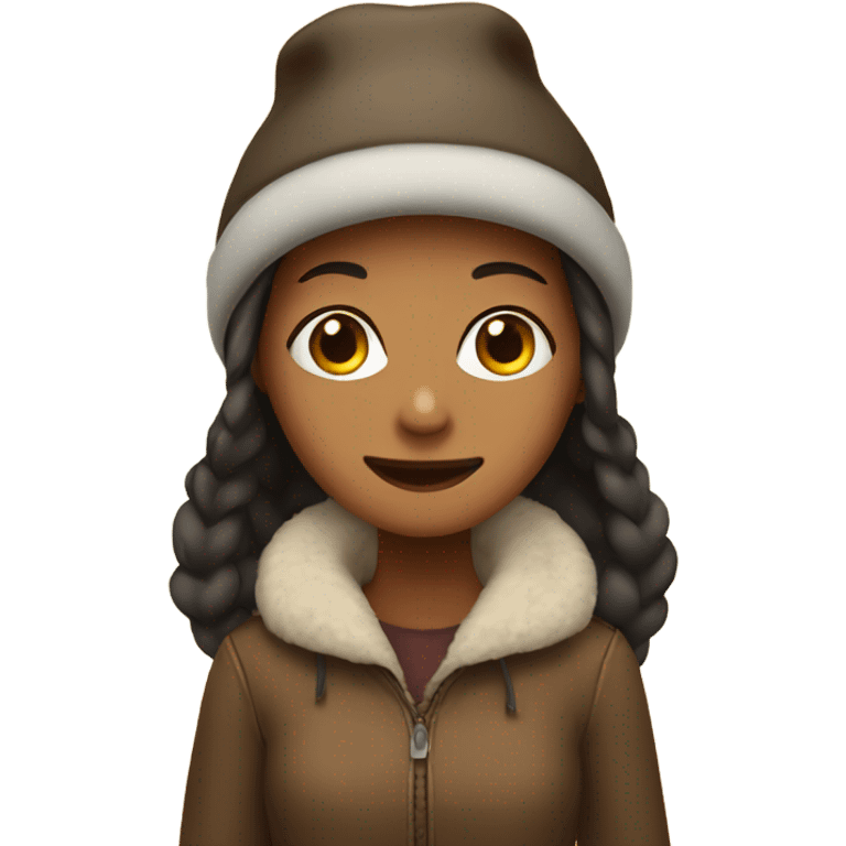 girl in a hat with earflaps emoji