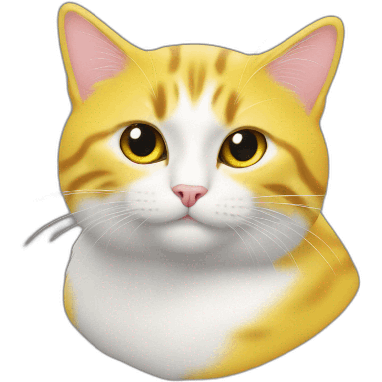 Cœur jaune mélangé avec un chat emoji