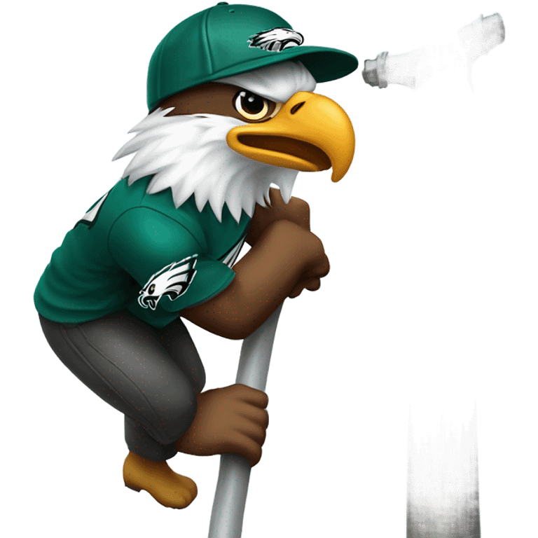 Eagles fan climbing a pole  emoji