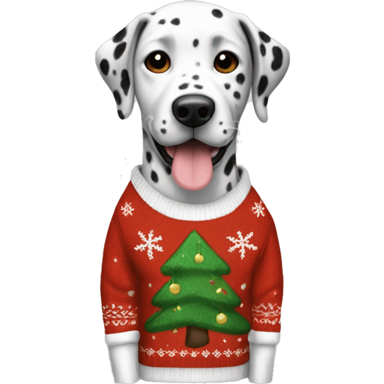 Dalmatiner in christmas Sweater  emoji