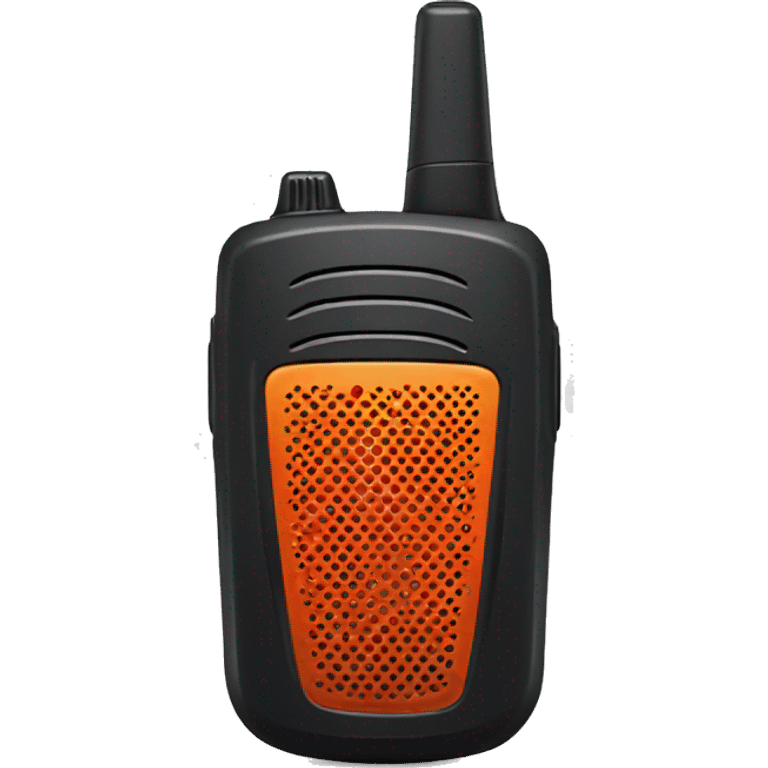 black walkie talkie with red-orange button on side emoji