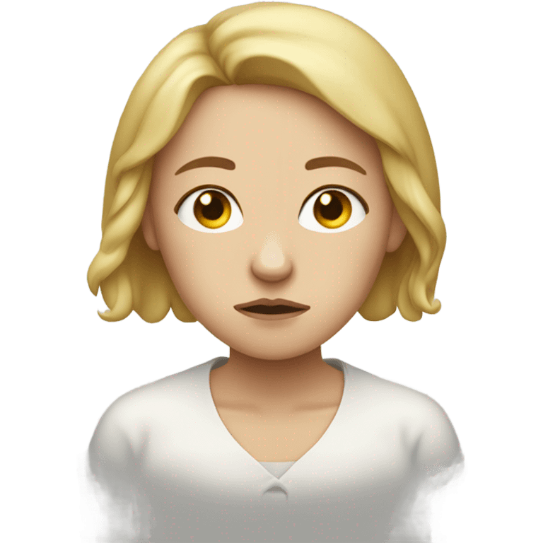 Sad white lady emoji