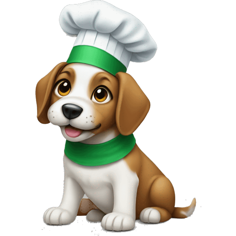 puppy with a green chef hat emoji