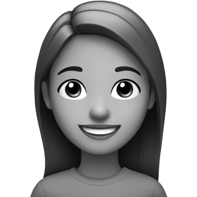 smiling girl in monochrome emoji