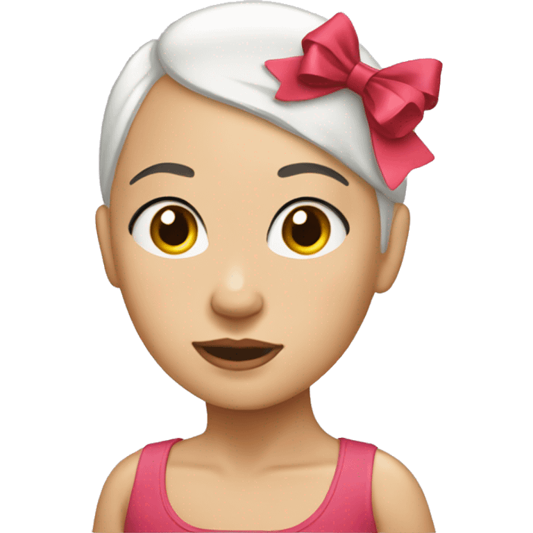 bald girl with bow on her head emoji