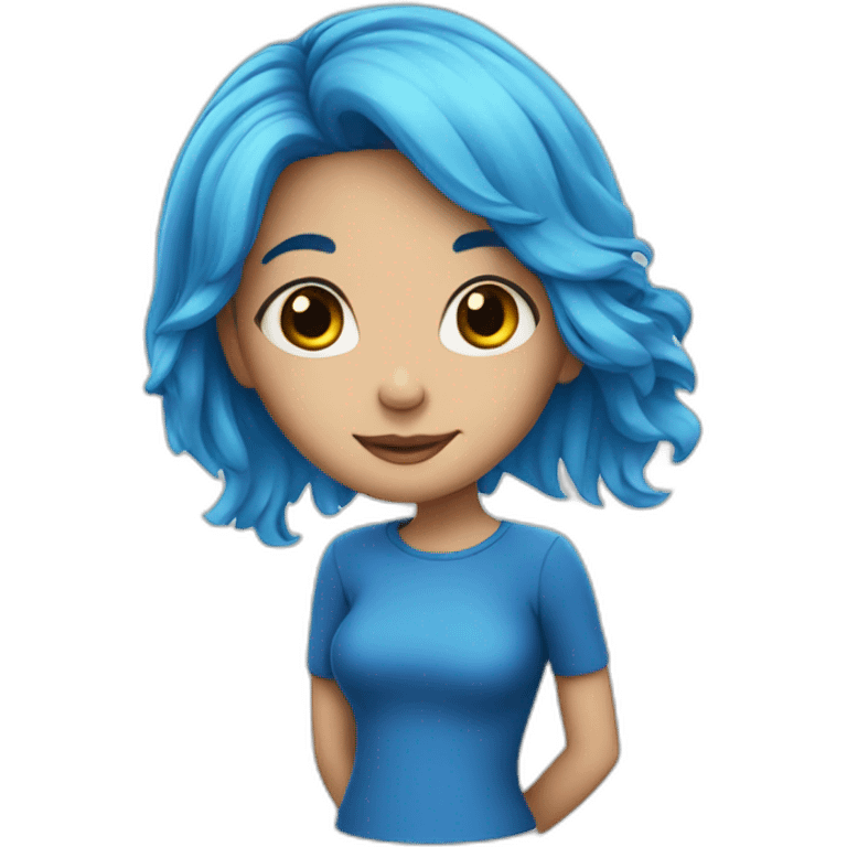 blue hair girl emoji