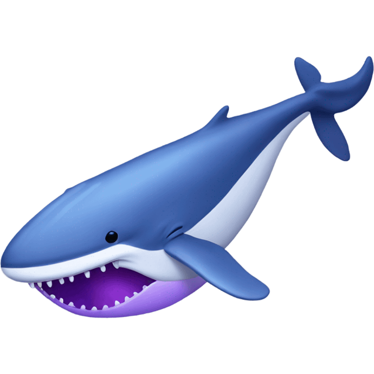 Blue whale purple, open mouth emoji