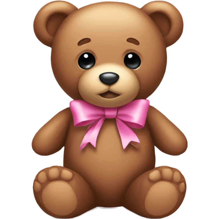 Teddy bear with pink bow  emoji