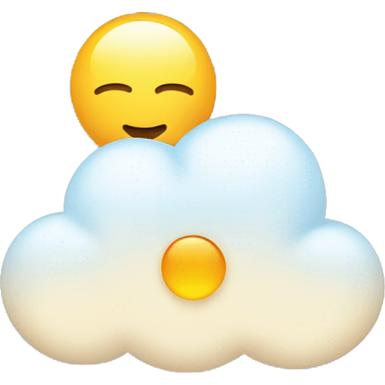 cloud with snow and sun emoji