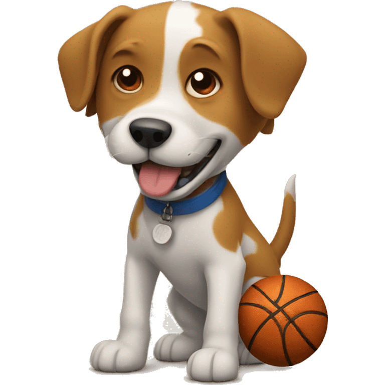 Dog playing basketball emoji