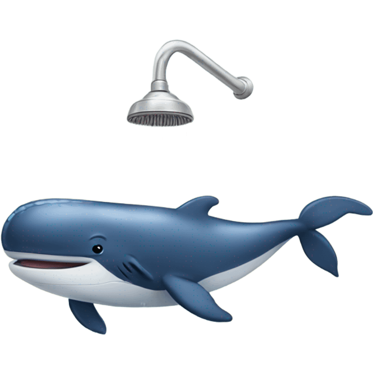 Whale taking shower emoji