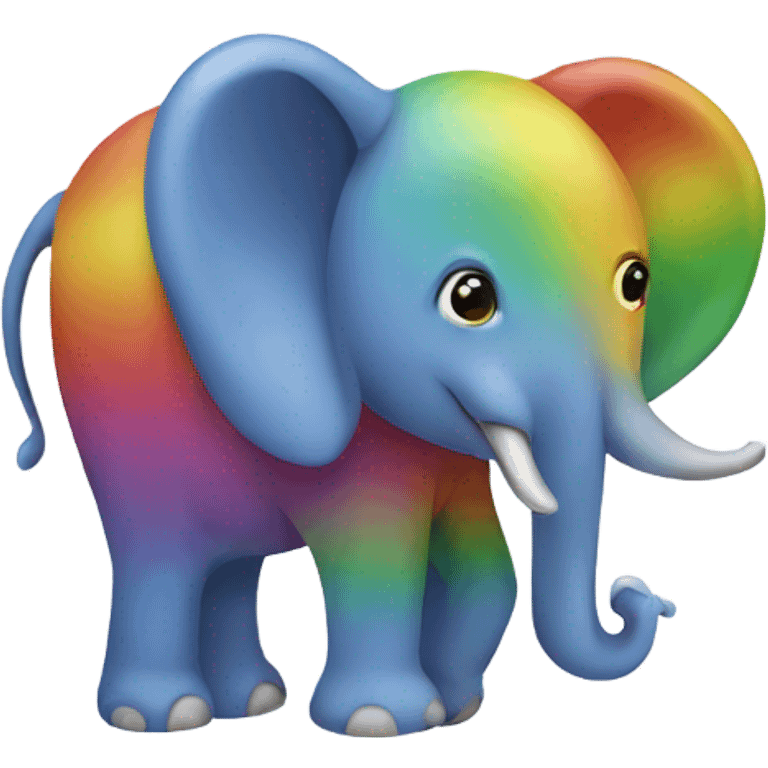 Rainbow elephant emoji