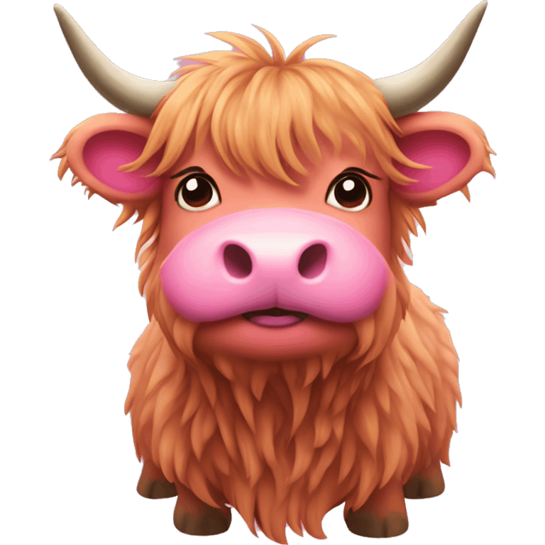 Pink highland cow emoji