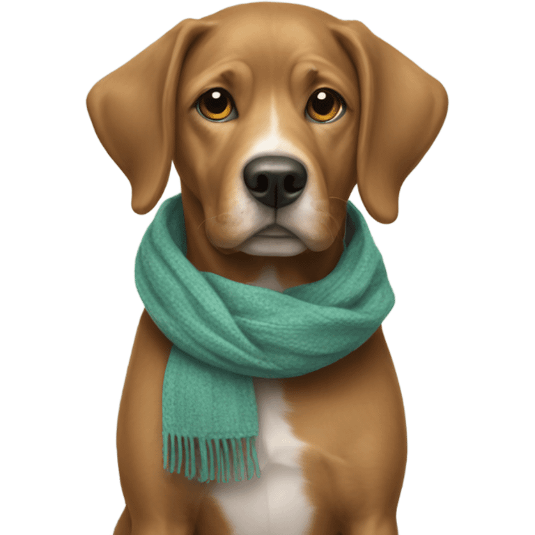 My dog Dublin with a scarf emoji