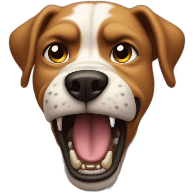 A very angry dog with bare gums. emoji