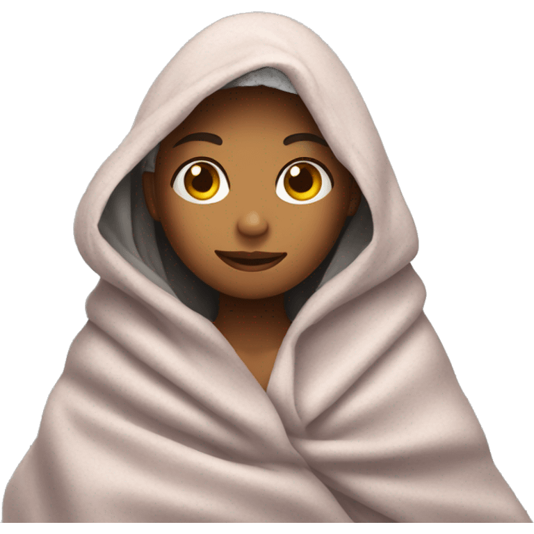 Girl under blanket emoji